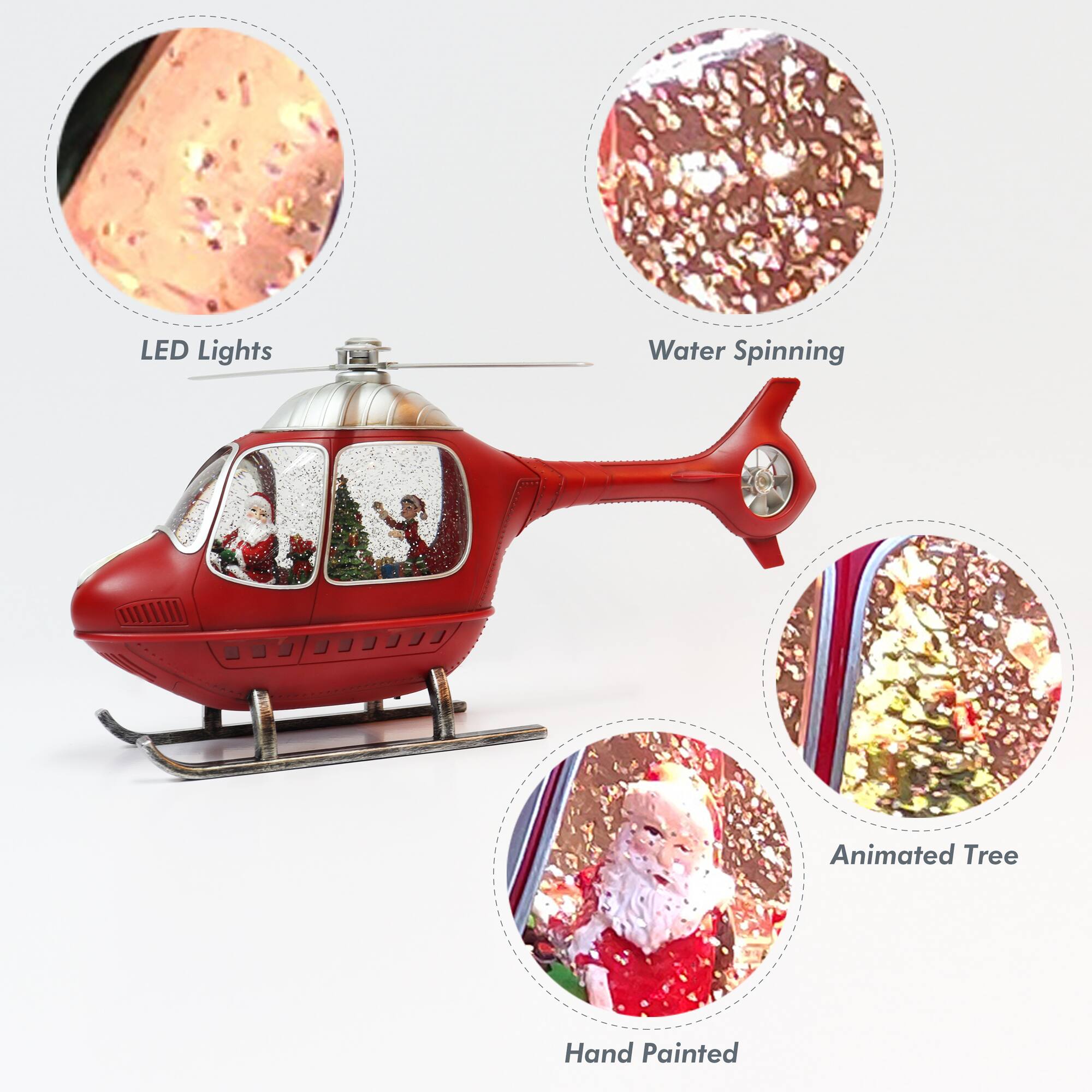 Moments in Time 8.7" Animated Acrylic Helicopter Décor